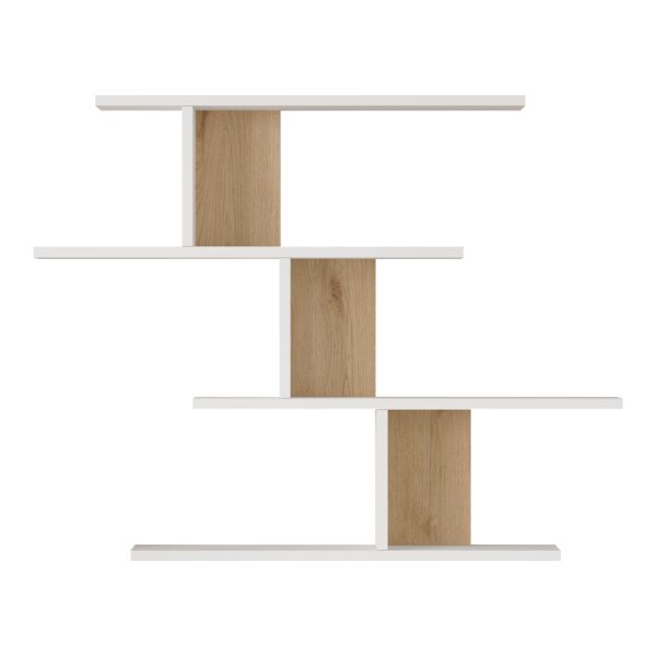 176 000231 3 Zaka pakoworld wall shelf in natural-white shade 98.7x14.5x78cmIndoor furniture > Wall shelves