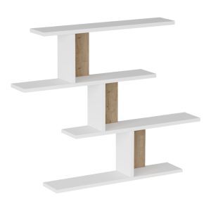 176 000231 Zaka pakoworld wall shelf in natural-white shade 98.7x14.5x78cmIndoor furniture > Wall shelves