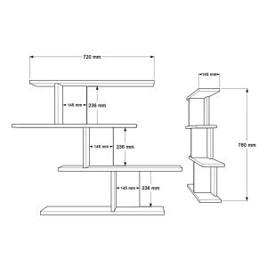 176 000231 4 Zaka pakoworld wall shelf in natural-white shade 98.7x14.5x78cmIndoor furniture > Wall shelves