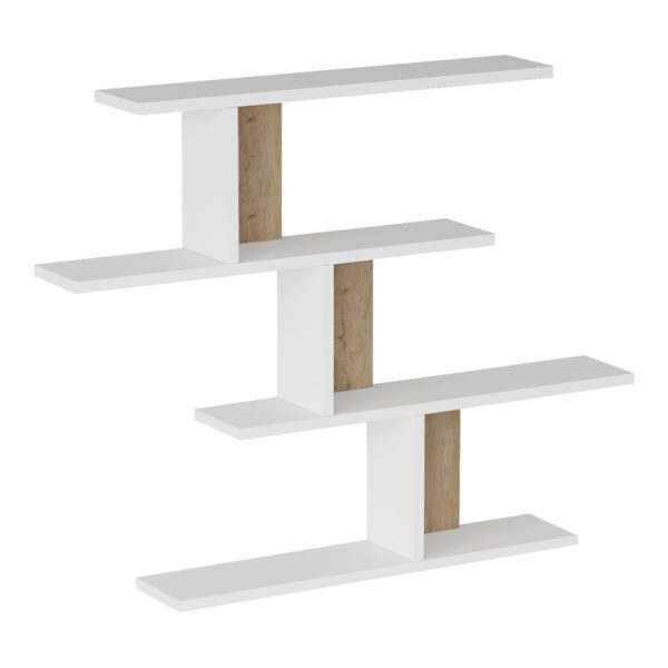 176 000231 Zaka pakoworld wall shelf in natural-white shade 98.7x14.5x78cmIndoor furniture > Wall shelves
