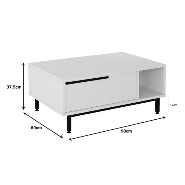 176 000234 3 Coffee table Frixton pakoworld in cappuccino color 90x60x37.5cmIndoor furniture > Coffee tables
