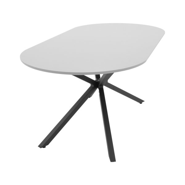 190 000066 3 Table Lerdion pakoworld grey mdf-black metal 180x90x75cmIndoor furniture > Dining Tables