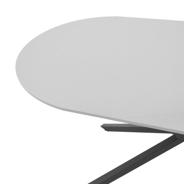 190 000066 4 Table Lerdion pakoworld grey mdf-black metal 180x90x75cmIndoor furniture > Dining Tables