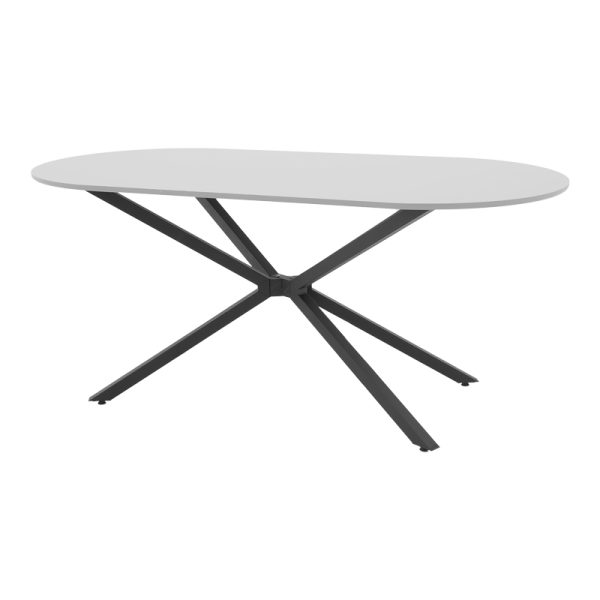 190 000066 Table Lerdion pakoworld grey mdf-black metal 180x90x75cmIndoor furniture > Dining Tables