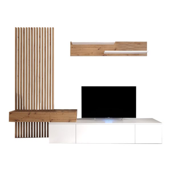 192 000032 TV unit Litende pakoworld sonoma-white 249.5x42x199.5cmIndoor furniture > Living room sets
