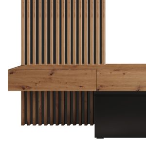 192 000033 3 TV unit Litende pakoworld black-sonoma melamine 249.5x42x199.5cmIndoor furniture > Living room sets