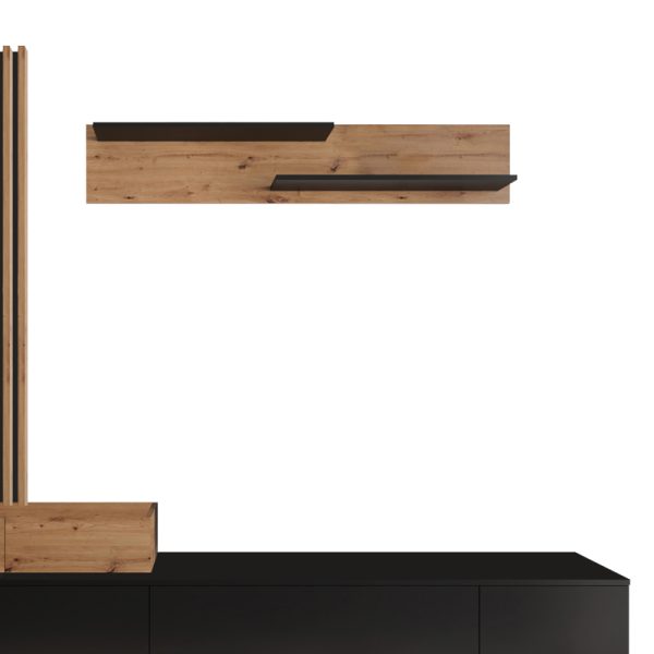 192 000033 4 TV unit Litende pakoworld black-sonoma melamine 249.5x42x199.5cmIndoor furniture > Living room sets