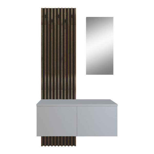 192 000034 Entrance furniture Arika pakoworld white-sonoma 100x37x199.5cmIndoor furniture > Entrance furniture