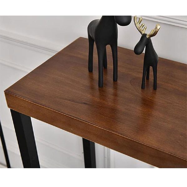 197 000055 2 Console Nore pakoworld solid wood 35mm walnut-black 79x29x85cmIndoor furniture > Drawers-consoles