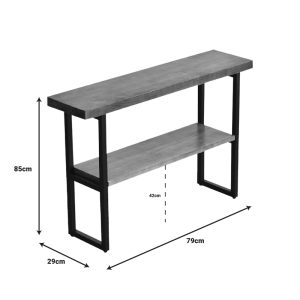 197 000055 3 Console Nore pakoworld solid wood 35mm walnut-black 79x29x85cmIndoor furniture > Drawers-consoles
