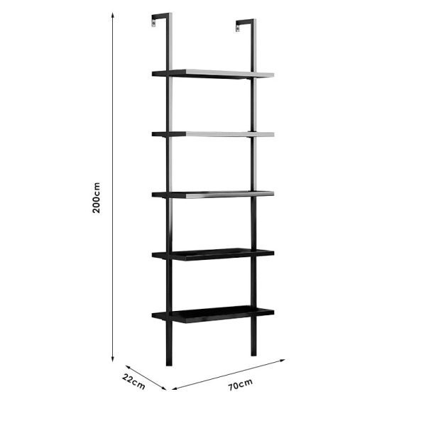 197 000066 2 wall shelf Harris pakoworld black 60x22x200cmIndoor furniture > Wall shelves