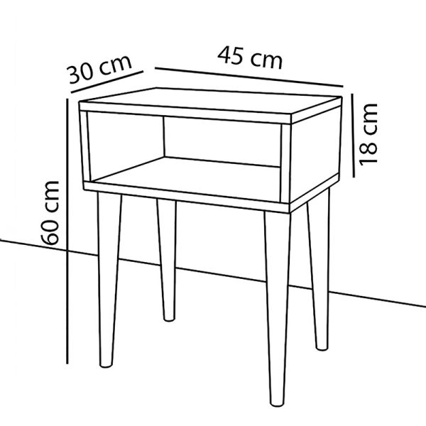 197 000126 2 Nightstand Hank pakoworld walnut 45x30x60cmIndoor furniture > Bedside tables