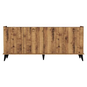 197 000177 2 Buffet Lireta pakoworld melamine walnut-black 182x41x82.5cmIndoor furniture > Buffets