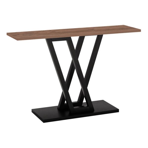 197 000226 Console Wirmo pakoworld walnut meamine-black metal leg 110x30x80cmIndoor furniture > Drawers-consoles