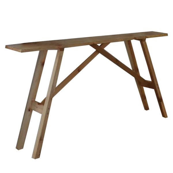 197 000241 Console Roosevelt pakoworld solid pine wood 35mm walnut 119x29x80cmIndoor furniture > Drawers-consoles