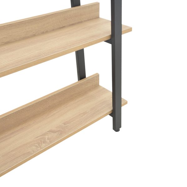 197 000290 3 Almond pakoworld bookcase in oak-black shade 120x29x185cmIndoor furniture > Bookshelves