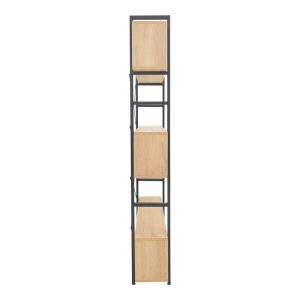 197 000291 2 Fifer pakoworld bookcase in oak-black shade 120x28x185cmIndoor furniture > Bookshelves