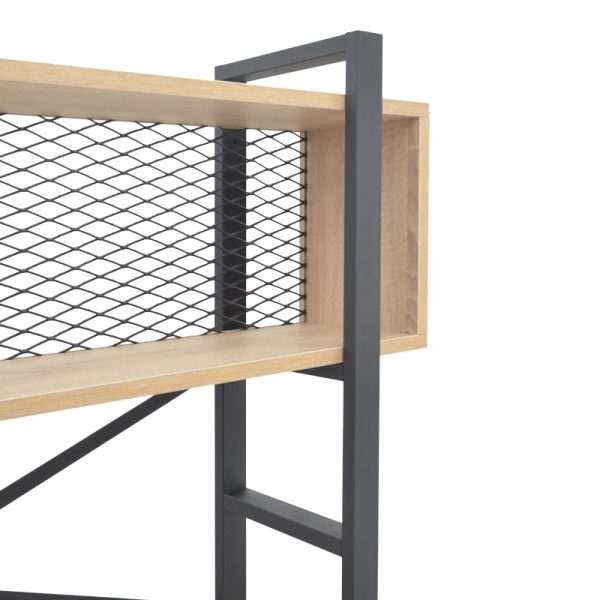 197 000291 3 Fifer pakoworld bookcase in oak-black shade 120x28x185cmIndoor furniture > Bookshelves