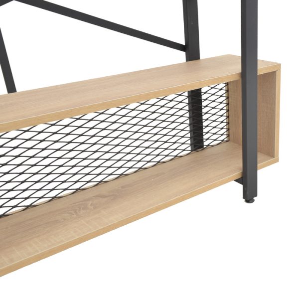197 000291 4 Fifer pakoworld bookcase in oak-black shade 120x28x185cmIndoor furniture > Bookshelves