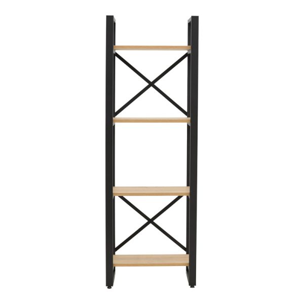 197 000292 2 Crimson pakoworld bookcase in oak-black shade 50x22x150cmIndoor furniture > Bookshelves