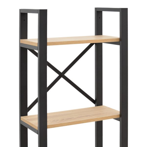 197 000292 3 Crimson pakoworld bookcase in oak-black shade 50x22x150cmIndoor furniture > Bookshelves