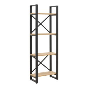 197 000292 Crimson pakoworld bookcase in oak-black shade 50x22x150cmIndoor furniture > Bookshelves