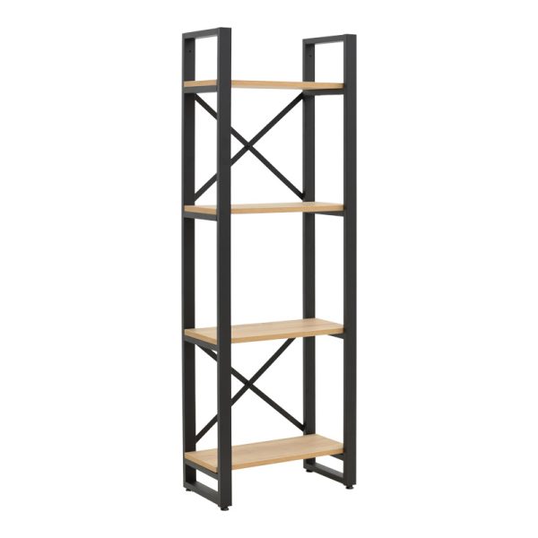 197 000292 Crimson pakoworld bookcase in oak-black shade 50x22x150cmIndoor furniture > Bookshelves
