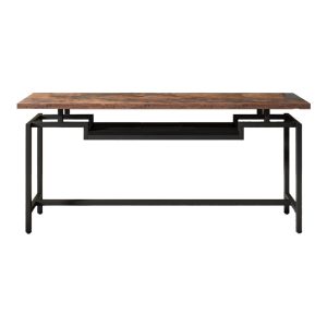 197 000294 3 Onole pakoworld console in walnut - black metal 180x35x82cmIndoor furniture > Drawers-consoles