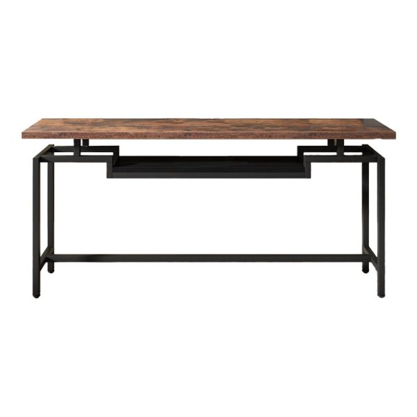 197 000294 3 Onole pakoworld console in walnut - black metal 180x35x82cmIndoor furniture > Drawers-consoles
