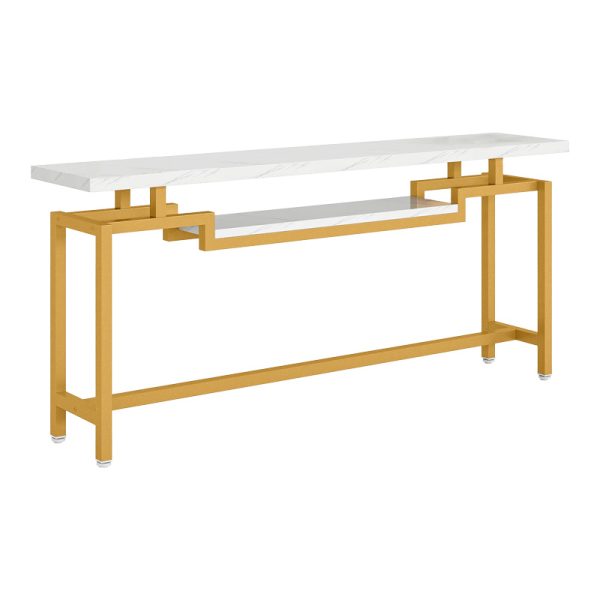 197 000295 Onole pakoworld console in marble look - gold metal 180x35x82cmIndoor furniture > Drawers-consoles