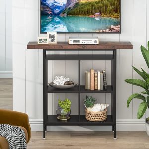 197 000296 2 Stolik pakoworld bar table in walnut-black shade 100x35x110cmIndoor furniture > Dining Tables