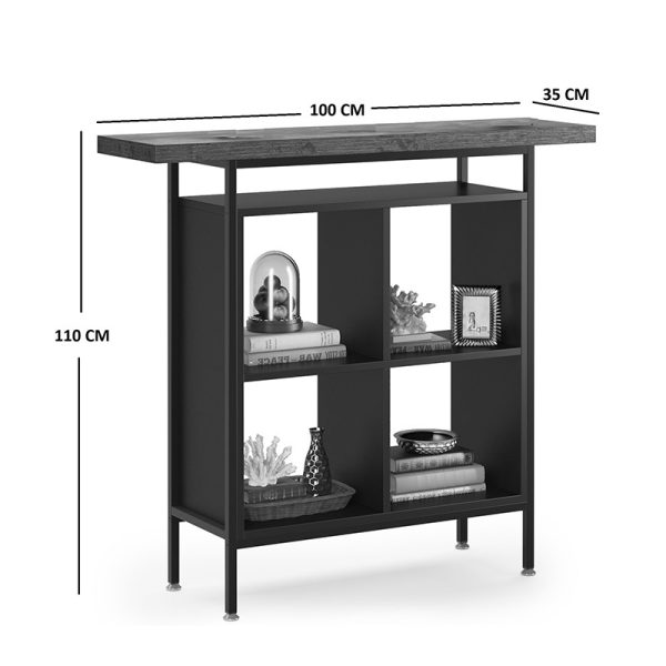 197 000296 3 Stolik pakoworld bar table in walnut-black shade 100x35x110cmIndoor furniture > Dining Tables