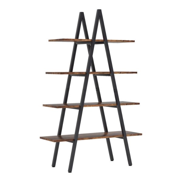 197 000297 Naroki pakoworld bookcase metal black with walnut shade 90x30x155cmIndoor furniture > Bookshelves