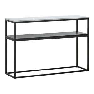 197 000298 Castel I pakoworld console in white marble look - black metal 120x35x80cmIndoor furniture > Drawers-consoles