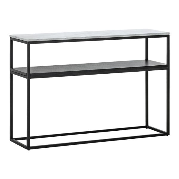 197 000298 Castel I pakoworld console in white marble look - black metal 120x35x80cmIndoor furniture > Drawers-consoles