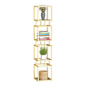197 000300 Kubo pakoworld metal floor rack in gold shade 30x30x150cmIndoor furniture > Home organization > Kitchen > Shelves