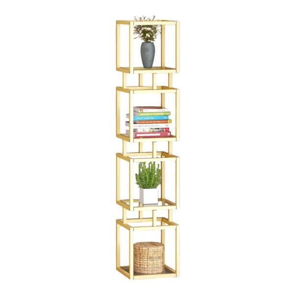 197 000300 Kubo pakoworld metal floor rack in gold shade 30x30x150cmIndoor furniture > Home organization > Kitchen > Shelves