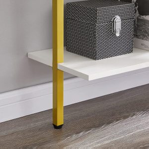 197 000305 3 Harris pakoworld Wall Shelf in white with gold metal frame 60x22x200cmIndoor furniture > Wall shelves