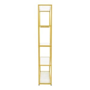 197 000306 2 Aylan pakoworld shelf glass - metal in gold tone 100x30x200cmIndoor furniture > Home organization > Kitchen > Shelves