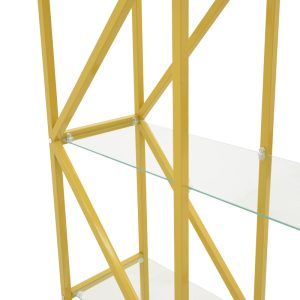 197 000306 3 Aylan pakoworld shelf glass - metal in gold tone 100x30x200cmIndoor furniture > Home organization > Kitchen > Shelves