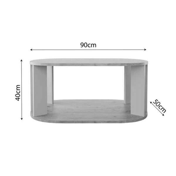 197 000310 3 Solka pakoworld table in oak shade with light gray 90x56x40cmIndoor furniture > Coffee tables