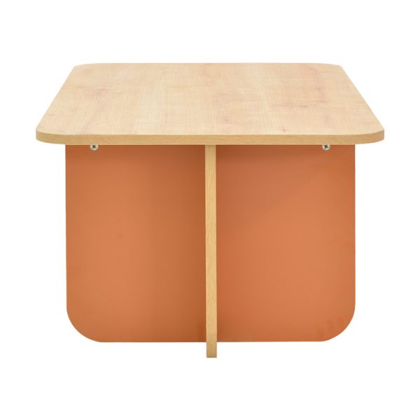 197 000312 2 Boca pakoworld table in oak-brick shade 100x60x42cmIndoor furniture > Coffee tables