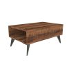 197 000314 Tv stand Lilant pakoworld melamine board in sonoma color and black metal leg 160x30x45cmIndoor furniture > TV stands