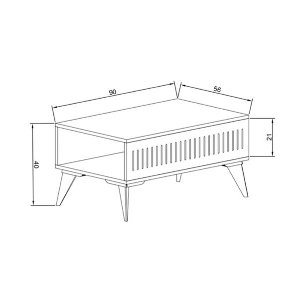197 000315 2 Marla pakoworld table in oak shade 90x56x40cmIndoor furniture > Coffee tables