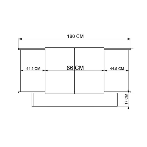 197 000317 4 Aramos sideboard pakoworld in anthracite - oak shade 180x45x80cmIndoor furniture > Buffets