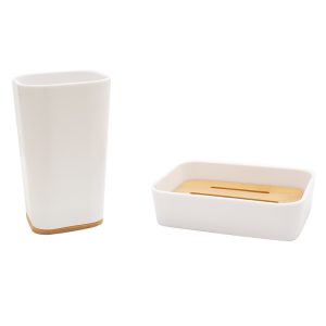 199 000036 Bath accessories set 2pcsNature pakoworld pp white colorIndoor furniture > Home organization