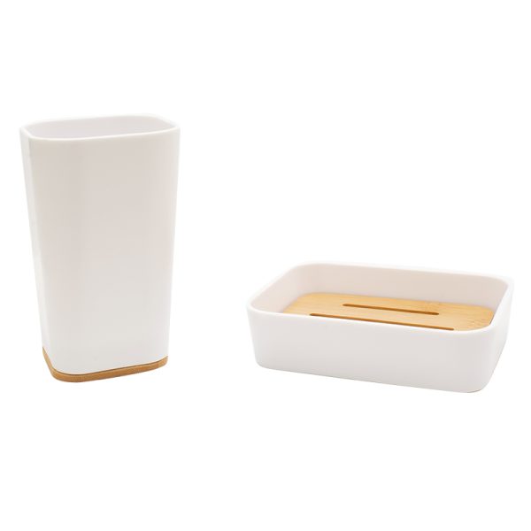 199 000036 Bath accessories set 2pcsNature pakoworld pp white colorIndoor furniture > Home organization