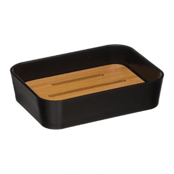 199 000037 2 Bath accessories set 2pcs Nature pakoworld pp black colorIndoor furniture > Home organization