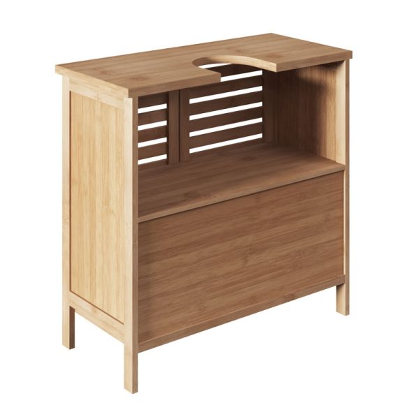199 000509 3 Bathroom bench for sink Sicela pakoworld in natural color 60x28x80cmIndoor furniture > Home organization > Bathroom > Cabinets