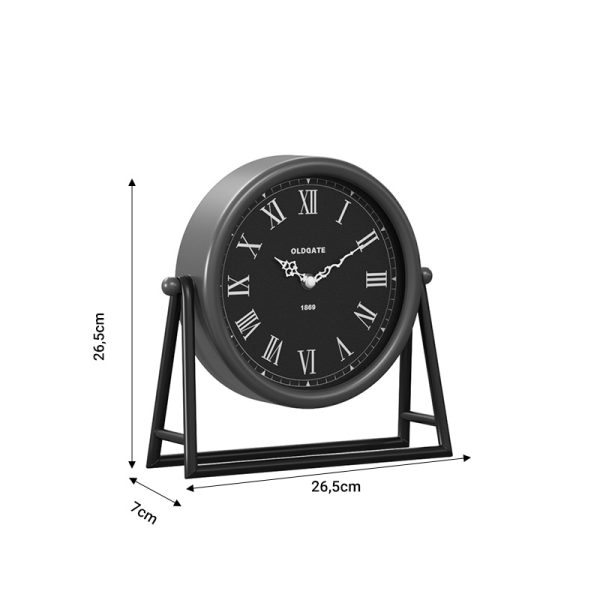 199 000555 2 Table clock Clocky pakoworld black-golden metal-mdf 26.5x7x26.5cmDecoration > Clocks